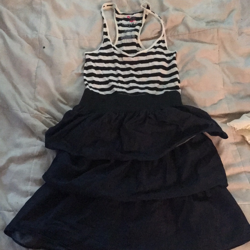 Striped jean dress, Miley Cyrus small